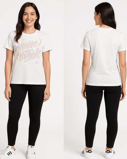 Adidas T-Shirt „Home Outlet“ in Weiß - Tiz Mode