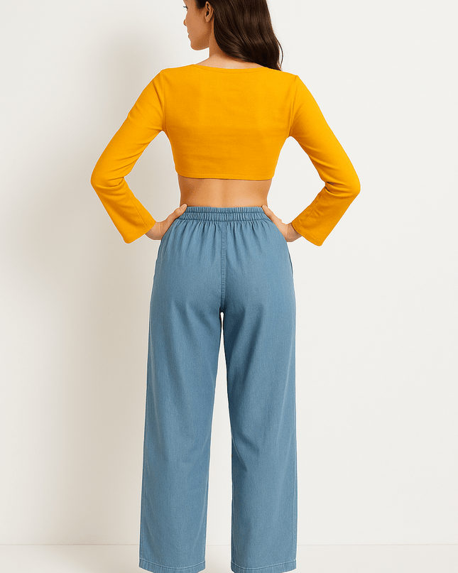 🧡Blusen Cropped Top Arancione mit Ringdetail – Bershka (Größe M) - Tiz Mode