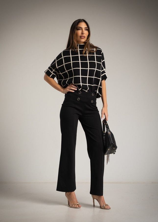 Damen - Hose mit 4 Zierknöpfen premium - Tiz Mode