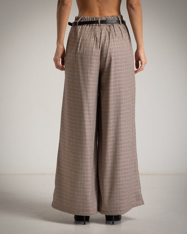 Damen - Palazzo - Hosen mit Falten - Tiz Mode