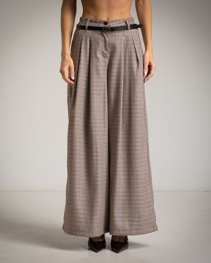 Damen - Palazzo - Hosen mit Falten - Tiz Mode