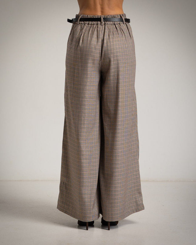 Damen - Palazzo - Hosen mit Falten - Tiz Mode