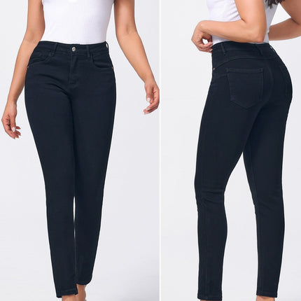 Damen - Slim - Fit - jeans – Klassische schwarze Linie – Neue Kollektion - Tiz Mode