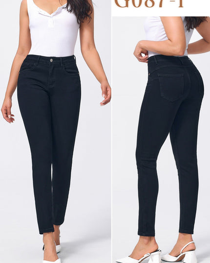 Damen - Slim - Fit - jeans – Klassische schwarze Linie – Neue Kollektion - Tiz Mode