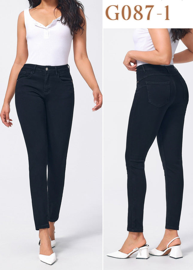 Damen - Slim - Fit - jeans – Klassische schwarze Linie – Neue Kollektion - Tiz Mode