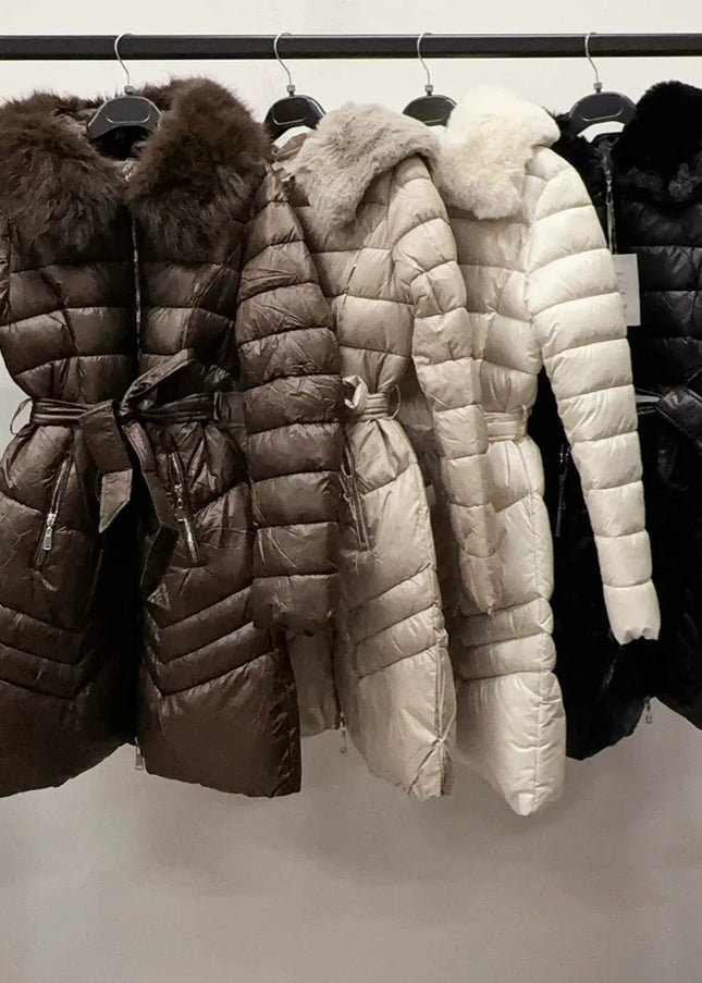 Damenjacken - Steppjacke mit Kapuze & Kunstfell – Winterjacke – Neue Kollektion - tizmode - Tiz Mode