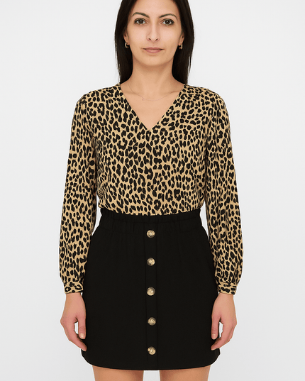 Elegante Bluse mit Leopardenmuster - Tiz Mode