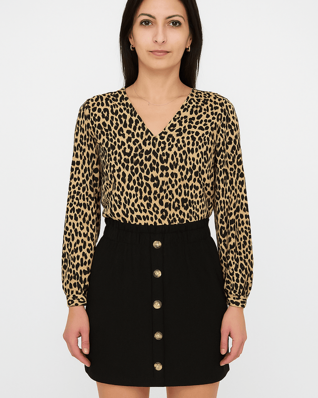 Elegante Bluse mit Leopardenmuster - Tiz Mode