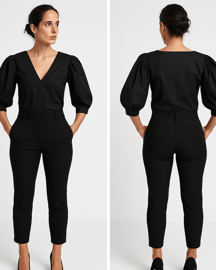 Elegante Bluse mit Puffärmeln – Glamorous - Tiz Mode