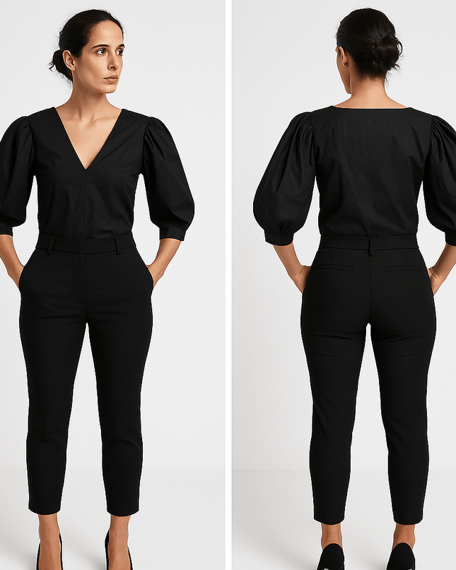 Elegante Bluse mit Puffärmeln – Glamorous - Tiz Mode