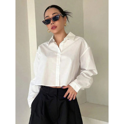 Elegante Damenbluse im modernen Cropped - Schnitt – Neuheiten - Tiz Mode