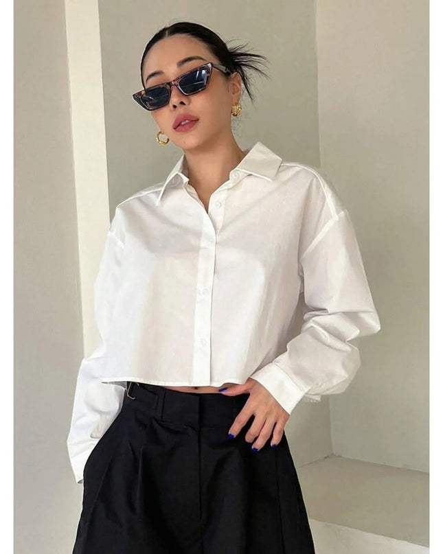 Elegante Damenbluse im modernen Cropped - Schnitt – Neuheiten - Tiz Mode