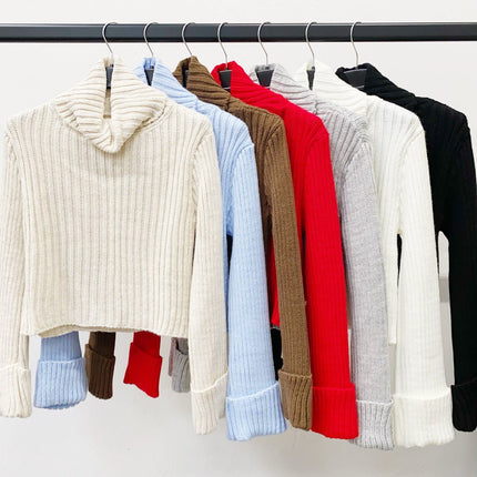 Eleganter Damen Strick - Pullover mit Rollkragen - Tiz Mode