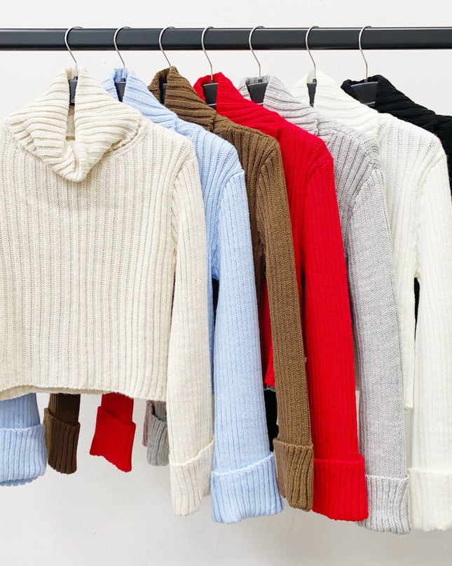 Eleganter Damen Strick - Pullover mit Rollkragen - Tiz Mode