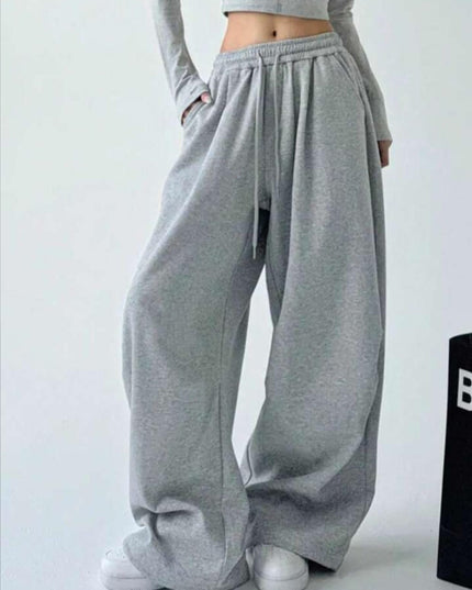 Modische Damen Wide - Leg Hose mit elastischem Bund - Tiz Mode