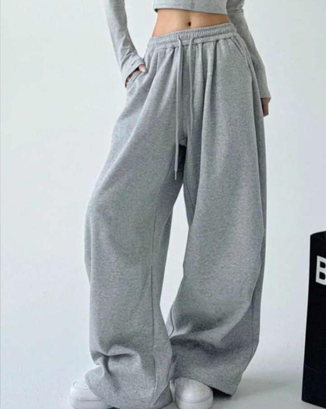 Modische Damen Wide - Leg Hose mit elastischem Bund - Tiz Mode