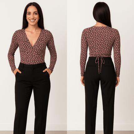 ✨ONLY – Elegante Wickelbluse mit Blumenmuster✨ - Tiz Mode