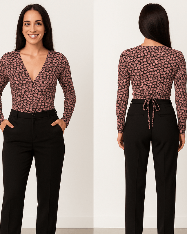 ✨ONLY – Elegante Wickelbluse mit Blumenmuster✨ - Tiz Mode