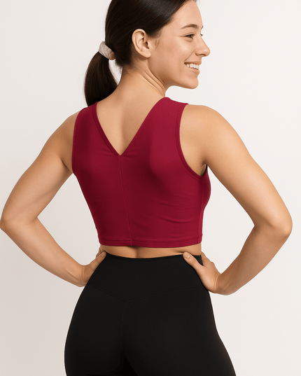 🏋️‍♀️ Reebok Active Top – Bordeaux Power Fit - Tiz Mode