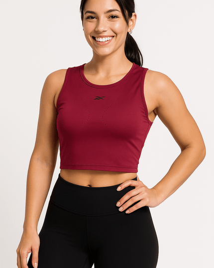 🏋️‍♀️ Reebok Active Top – Bordeaux Power Fit - Tiz Mode