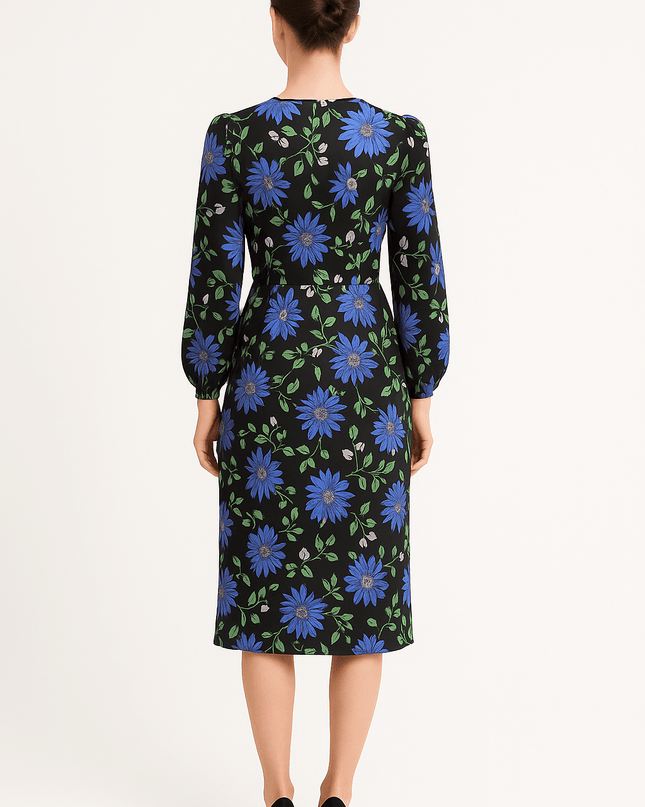 🌸 Titel: Elegantes Midikleid mit Blumenmuster von Y.A.S 🌸 - Tiz Mode